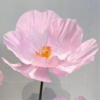 Fleur artificielle géante à tête unique en papier Poppy, technique de teinture, pour décoration intérieure, arrangement, paysage de mariage