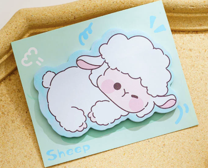 Notes autocollantes mouton - couleurs assorties