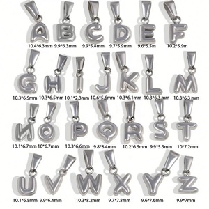 Colgante de letras de burbuja de acero inoxidable chapado en oro personalizado, joyería de moda para mujer, letras iniciales de globo, pequeños dijes - Product Image 4
