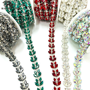 Rouleau de Chaîne de Strass Plus de 100 Formes, Bordures de Strass Perles pour Robe, Garnitures de Ceinture de Mariée, Décoration Florale Fantaisie en Cristal - Product Image 2