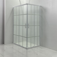 Cabine de douche en verre gris avec cadre en acier inoxydable 304, élégante et luxueuse, cabine de douche portable et salle de bain à vendre
