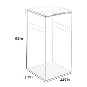 Mini caja de cría de reptiles de acrílico transparente Fácil montaje para la exhibición de araña Escorpión Sling Isopods - Product Image 2