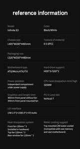 Tốt Nhất Bán Nhà Máy Trực Tiếp Chất Lượng Tốt Tempered Glass Side Bảng Điều Chỉnh ATX Giữa Tháp Trường Hợp Đầy Đủ Side View Với 5*120Mm RGB Người hâm mộ - Product Image 3