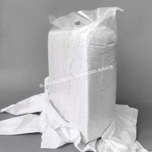 ผ้าเช็ดทำความสะอาดอุตสาหกรรมสีขาว ทำจากผ้าเทอร์รี่ฝ้ายรีไซเคิล 100% ผ่านการซักล้างแล้ว ตัดเย็บเป็นผ้าขี้ริ้ว - Product Image 1