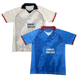 热销2025-26新款墨西哥十字蓝球衣足球高品质透气速干足球球衣 - Product Image 1