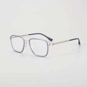 แว่นตาไทเทเนียมบริสุทธิ์ลำแสงคู่กรอบแว่นตารูปเต่าสำหรับผู้ชายกรอบแว่นตาป้องกันแสงสีฟ้าแบบย้อนยุคสำหรับผู้หญิง - Product Image 4