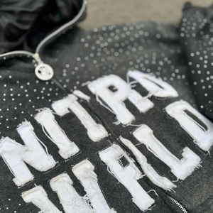 2025 nouveau sweat Streetwear pull uni 450gsm coton lourd personnalisé strass DTF LOGO haute qualité sweats à capuche pour hommes - Product Image 2