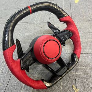 Volant sport en cuir et fibre de carbone pour <span class=keywords><strong>Audi</strong></span> R8 TT Mk2 B8 RS TTS TTRs RS3-7 A3-A8 Q3-Q7 <span class=keywords><strong>A1</strong></span>, <span class=keywords><strong>40</strong></span>/45 mm - Product Image 6