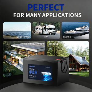 Paquete de Baterías LiFePO4 de 60V 105Ah con Pantalla LCD de Voltaje y Capacidad para Autocaravanas, Cabin Cruiser y Carritos de Golf - Product Image 3