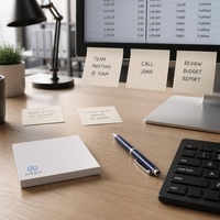 Bloc de Notas Adhesivas Blancas STASUN de 75x75 mm, 50 Hojas, Impresión de Logotipo Personalizado, Blocs de Notas de Papel para Oficina, Escuela, Hogar, Regalos Promocionales