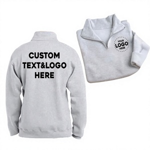 Sweat zippé quart personnalisé avec nom personnalisé pull unisexe respirant élégant pull quart zippé personnalisé - Product Image 1
