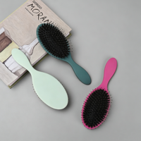 Brosse à extensions capillaires en poils de sanglier, vente en gros, brosse de coiffure multicolore, peigne de massage, brosse à coussinets de massage pour barbier