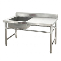 Évier compact en acier inoxydable 304 pour camion de restauration avec armoire de rangement à 3 compartiments pour remorque de concession et cuisine mobile