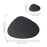 Set de Napperons de Table Double Face Élliptiques Nordiques en Cuir PU Style Classique et Roulettes en Plastique