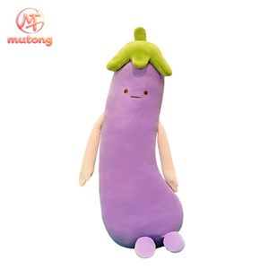 Coussin de corps long en peluche en forme de banane et d'aubergine, motif dessin animé, mignon, pour le sommeil et le soutien corporel complet - Product Image 1
