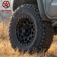 Jantes forgées modifiées DW, finition satinée noire, motif nid d'abeille, 17 et 18 pouces, 5 trous, avec système Beadlock, compatibles avec les camions tout-terrain Ford et Toyota, style jantes de camion.