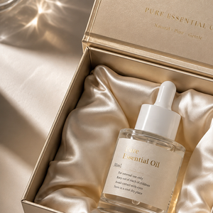 Bouteilles cosmétiques en verre sur mesure pour huiles essentielles 30ml 40ml 50ml transparentes avec compte-gouttes, givrées/estampées or/impression sérigraphique - Product Image 2