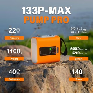 Pompe à air sans fil RoosCamp RC-133P 22 PSI 70W pour planche à pagaie gonflable, 27750mWh, rechargeable, électrique, portable, gonfleur et dégonfleur - Product Image 4