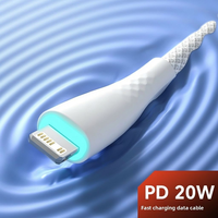Cable Trenzado USB C a Lightning con Carga Rápida PD de 20W, Material TPE Ecológico, Cable de Sincronización Resistente para Teléfonos 8-14
