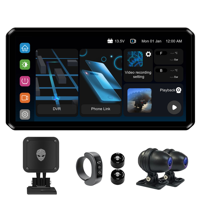 AlienRider Smart Motorcycle Display With Radar Detection AlienRider M2S Blind Spot Alert and Rear View Streaming