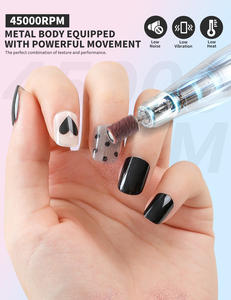 สว่านเจาะเล็บแบบพกพามืออาชีพและตะไบไฟฟ้าแบบชาร์จไฟได้45000รอบต่อนาทีสำหรับเล็บอะคริลิกและกำจัดเจล - Product Image 5