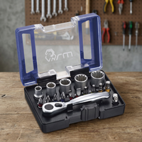 MRM 17pcs-S2 1/4" X 25mm High Quality Chrome Plated S2 Steel Color Bits Set Hand-Power Source Interchangeable Sockets Model