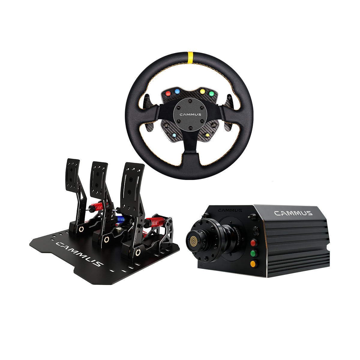 CAMMUS Professional Racing Simulator Video Games & Accessories F1 Driving Simulator Gaming Steering Wheel and Pedals