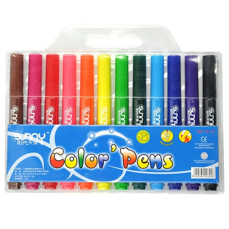 SUNNY Customization 12 colors in PVC bag washable magic markers for sketching art markers water color paint set