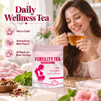 Thé de fertilité à base de plantes pour femmes, 30 sachets de thé, mélange botanique à la menthe, OEM ODM, étiquette privée, formule personnalisée, fabricant