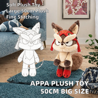 Grande Peluche Avatar Appa Vache de 50 cm, Jouet en Peluche Brodé à Poils Longs avec Rembourrage en Coton PP