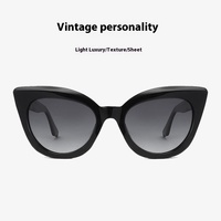 Vente en gros de lunettes de soleil rétro européennes et américaines œil de chat Lunettes de soleil à grand cadre Lunettes de soleil UV400 TAC Lentilles Acétate Personnalité tendance
