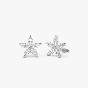 เครื่องประดับสวยงามดีไซน์ใหม่สำหรับผู้หญิงเครื่องประดับ14K รูปทรงมาร์คีส์ประดับเพชรรูปดอกไม้สำหรับสวมใส่ในชีวิตประจำวัน - Product Image 2