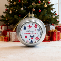 Boules de Noël personnalisées à suspendre Topjlh DIY, ornements vierges pour sublimation, impression personnalisée, boule d'ornement par sublimation