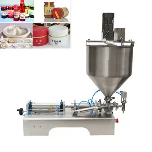 Semi Automatic Vertical Tabletop Single Head High Viscosity Pneumatic Jam Paste Filling Machine For Tomato Paste