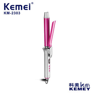 เครื่องหนีบผมดิจิตอล Kemei ขนาด 23 มม. ปรับอุณหภูมิได้ สีชมพู พร้อมที่ม้วนผมแบบประจุลบ สำหรับใช้ในบ้าน - Product Image 3