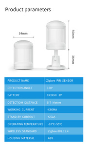 كاشف جسم الإنسان الذكي ZigBee <span class=keywords><strong>PIR</strong></span> ، Tuya للأمن والأتمتة ، يتطلب ZigBee Hub - Product Image 4