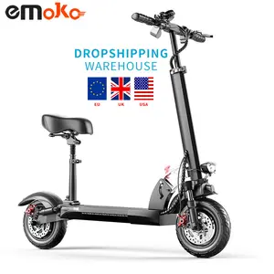 Emoko 48V Fast High Power Foldable Off Road E Scooter Key Lock 40-50km Mileage Suspension 800W 1000W Electric Scooter With Seat