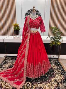 Sabyasachi Designer Heavy Georgette <b>Lehenga</b> Choli for Indian Wedding with <b>Red</b> Chaniya Choli Indian Designer Haldi Wedding - Product Image 5