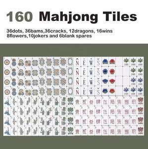 Fichas <span class=keywords><strong>de</strong></span> Mahjong Americanas <span class=keywords><strong>de</strong></span> Acrílico, Estilo Moderno, Calidad Comercial, Ecológicas, para 4 Jugadores, Uso en Campamentos - Product Image 4