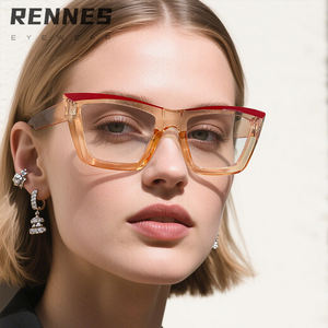 Lunettes Optiques Léopard Épais, Monture en Gros, Style Oeil de <span class=keywords><strong>Chat</strong></span> Anti-Lumière Bleue, Patchwork à la Mode, Unisexe - Product Image 2