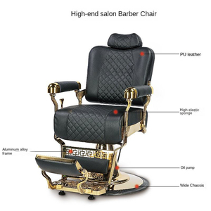 Sillón de Barbería Clásico Hidráulico Reclinable con Reposapiés Ajustable en Altura y Rotación de 360 Grados, Profesional para Barbería y Salón de Belleza - Product Image 5