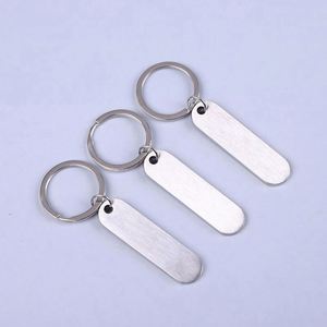 Wholesale Blanks <b>Keychain</b> Personalize Custom Logo DIY Charms Metal Gold Blank Key Ring Silver Travel Blank Metal Tags Key Chain - Product Image 2