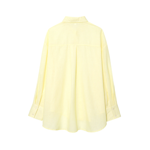 Blusa de Moda Casual para Mujer, Diseño de Cuello Camisero, Manga Larga, Color Sólido, Corte Asimétrico, 3 Colores Disponibles - Product Image 3