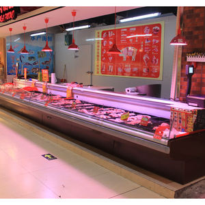 Refrigerador de Exhibición Abierta para Carne Fresca, Enchufable, para Supermercados, Exhibidor de Carnes Frías - Product Image 1