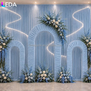 LEDA Nouvelle Arrivée Décoration Moderne pour Fêtes et Événements Support de Toile de Fond Arqué en Alliage d'Aluminium Kit de Toile de Fond en Maille Métallique pour Mariage - Product Image 3