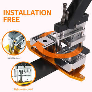 Máquina Manual de Alta Calidad para Hacer Insignias de Acero de 50 mm con Cortador Magnético Cuadrado y Moldes para Uso en Restaurantes - Product Image 4