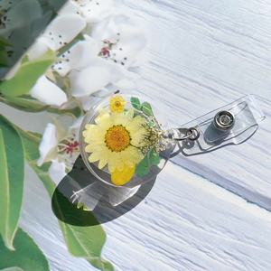 Effacer sec fleur mousqueton rétractable randonnée porte-clés cordon porte-Badge bobine extérieur infirmière Badge bobine - Product Image 3