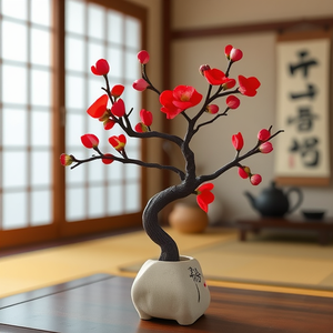 Adorno de flor de ciruelo Ruijie, florero de mesa de forma irregular para sala de estar, decoración de estilo chino - Product Image 5