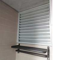 Volet roulant en alliage d'aluminium pour fenêtre, avec conception de ventilation extérieure, pour toilettes, à commande manuelle, à lamelles