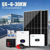 Système solaire hors réseau 10KW 20KW 30KW 50KW QX--6-30KW Panneaux photovoltaïques monocristallins Batterie au lithium Kit d'onduleur pour usage domestique